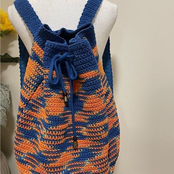 NWOT Free People Montana Crochet Backpack- So cool in crochet  backpack - Picture 4 of 7